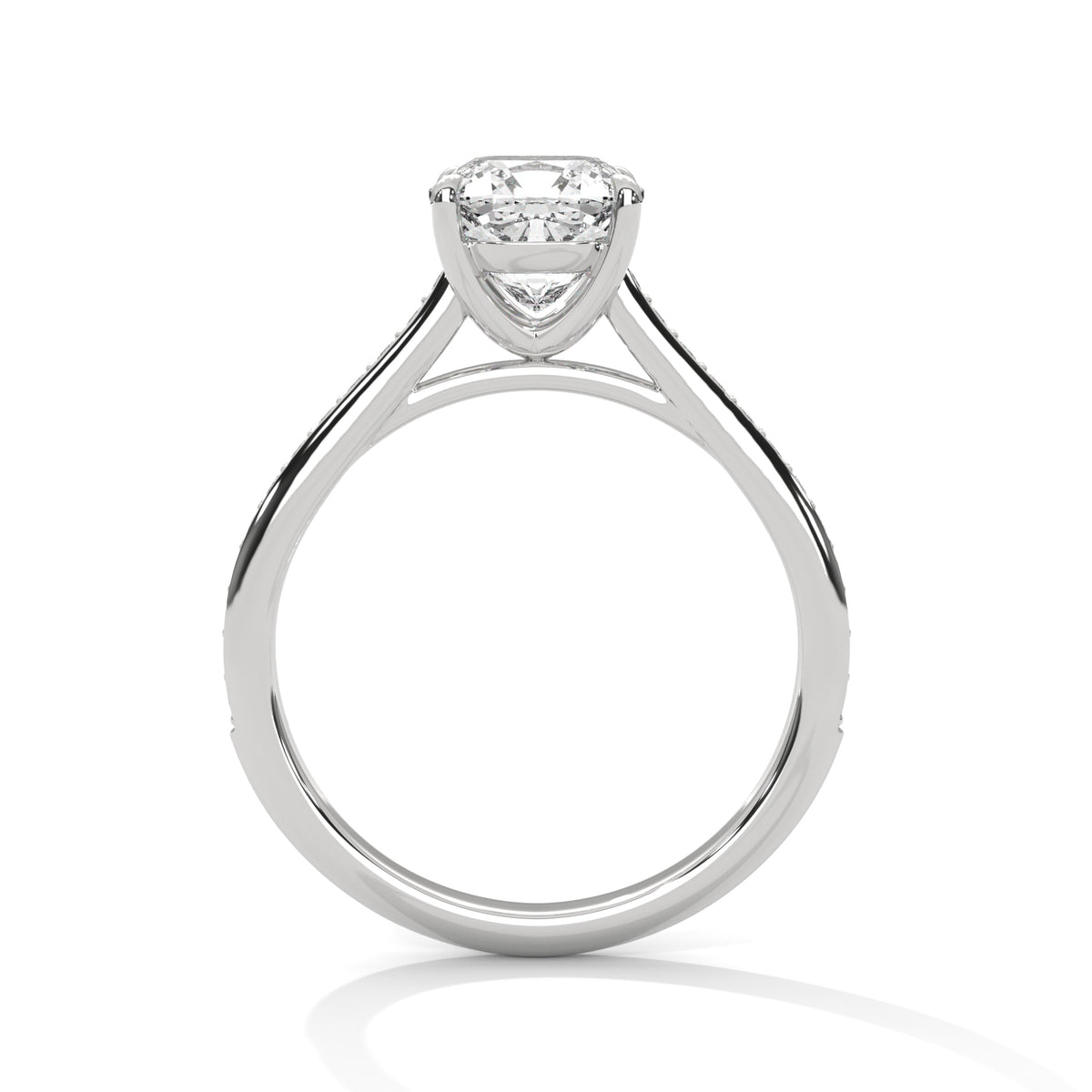 Cushion Crown Solitaire Ring