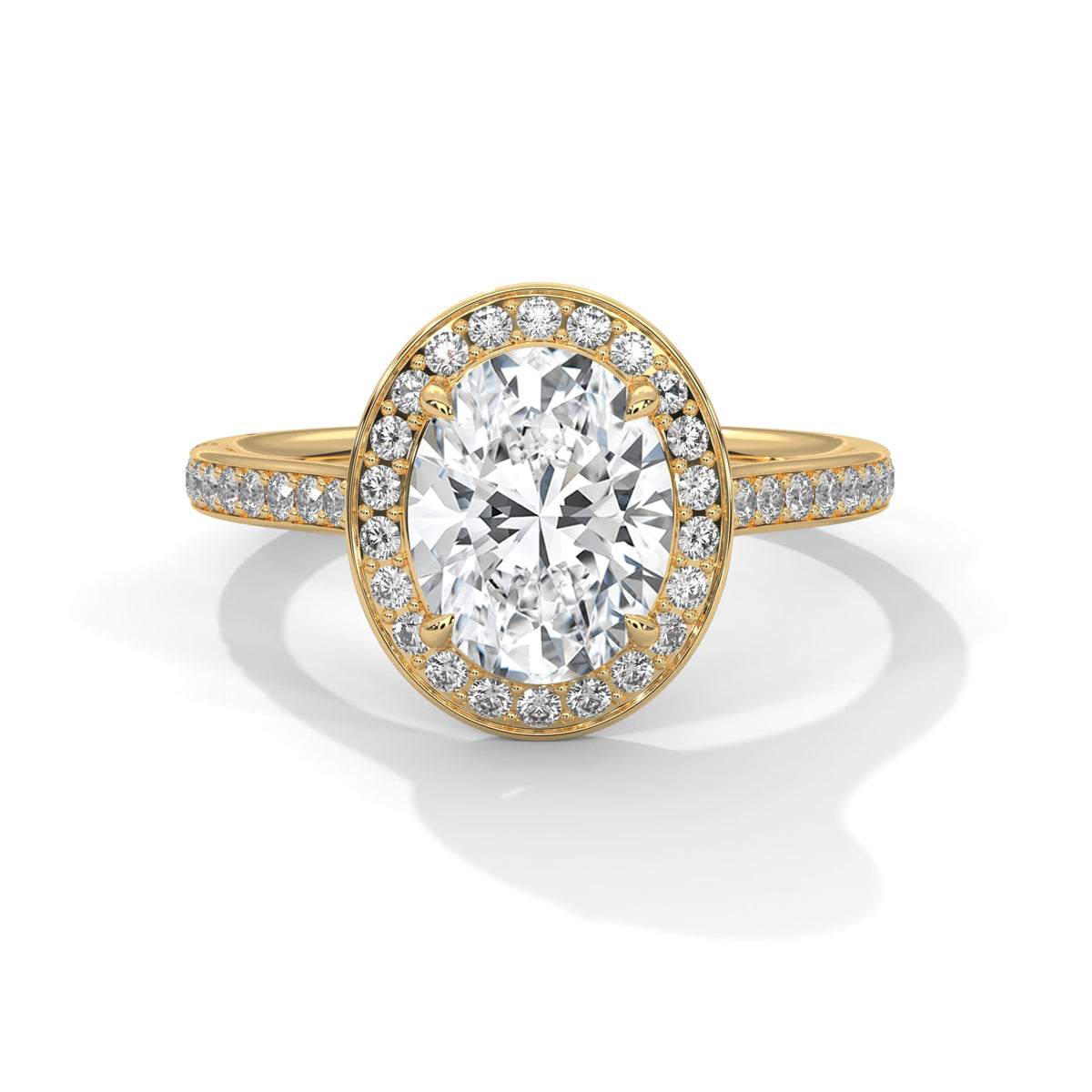 Oval Radiance Halo Ring