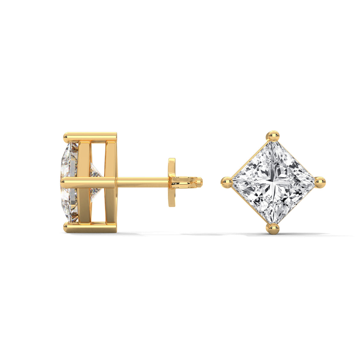 Royal Point Solitaire Stud Earrings