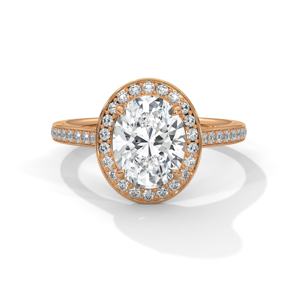 Oval Radiance Halo Ring