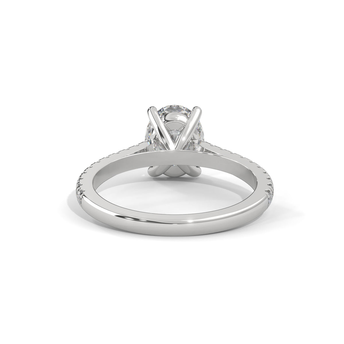 Oval Grace Pavé Solitaire Ring