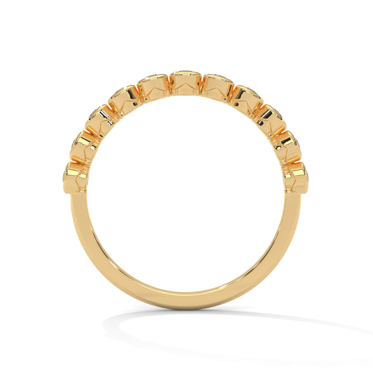 Bezel Bubble Half Eternity Ring