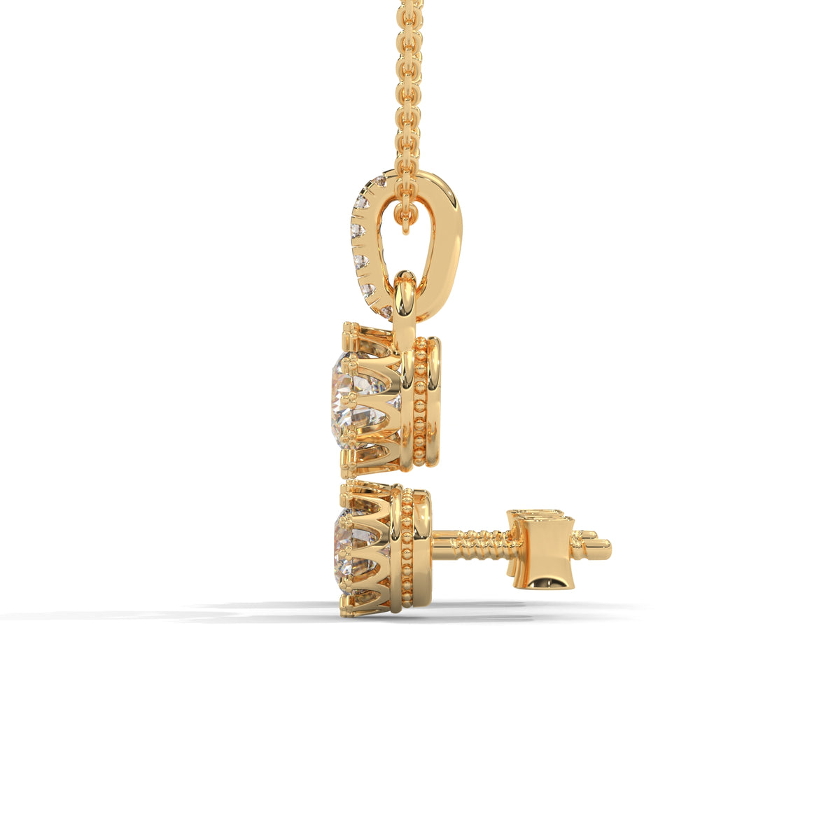 Crown Bloom Solitaire Pendant Set