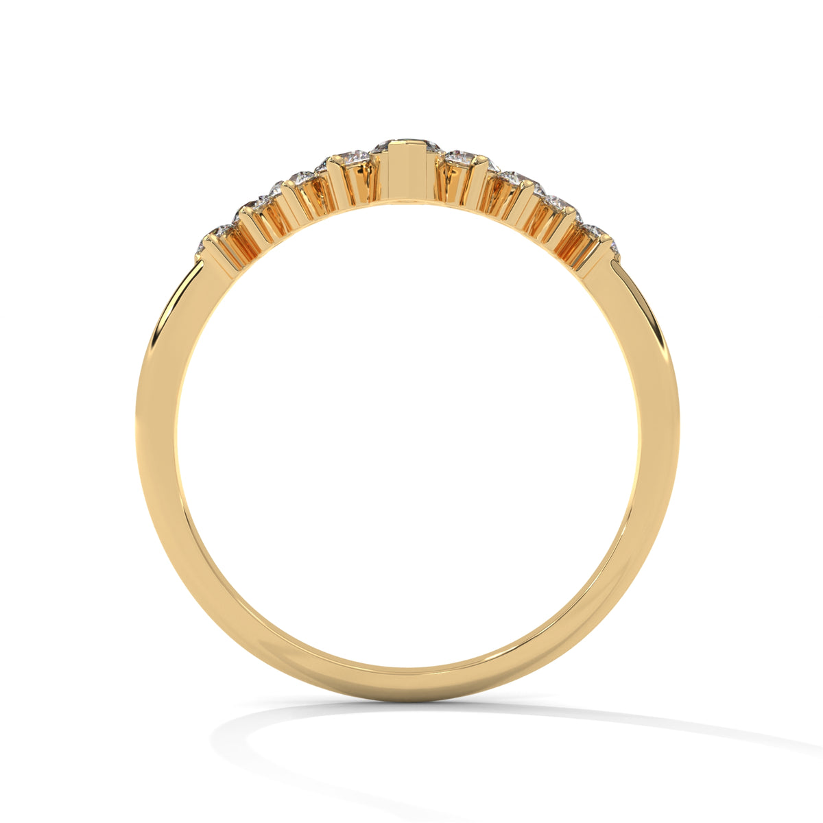Crescent Crown Diamond Ring