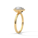 Oval Radiance Halo Solitaire Ring