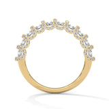 Floral Halo Half Eternity Ring