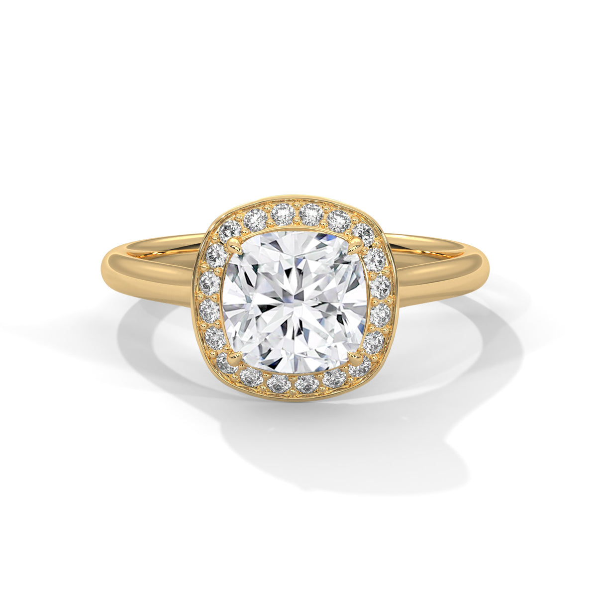 Cushion Halo Bloom Engagement Ring