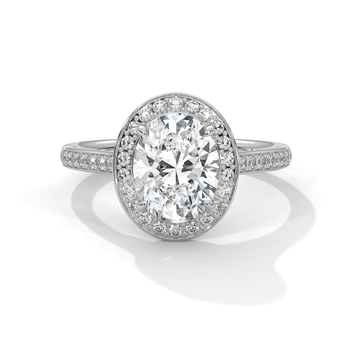 Oval Radiance Halo Ring