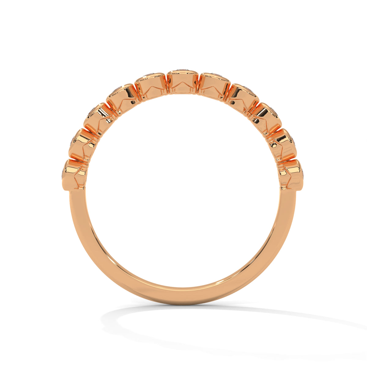 Bezel Bubble Half Eternity Ring