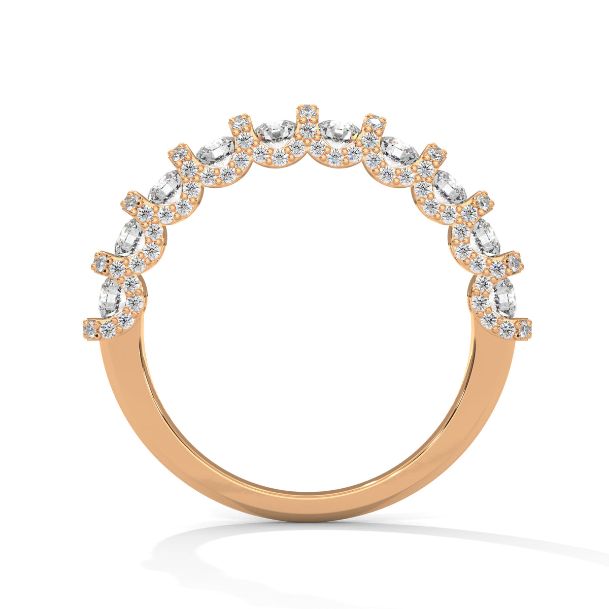 Floral Halo Half Eternity Ring
