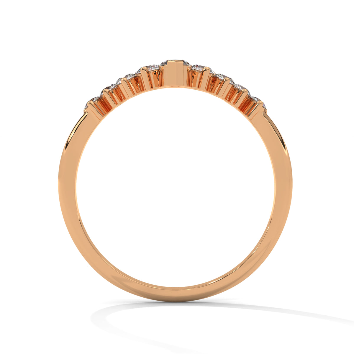 Crescent Crown Diamond Ring