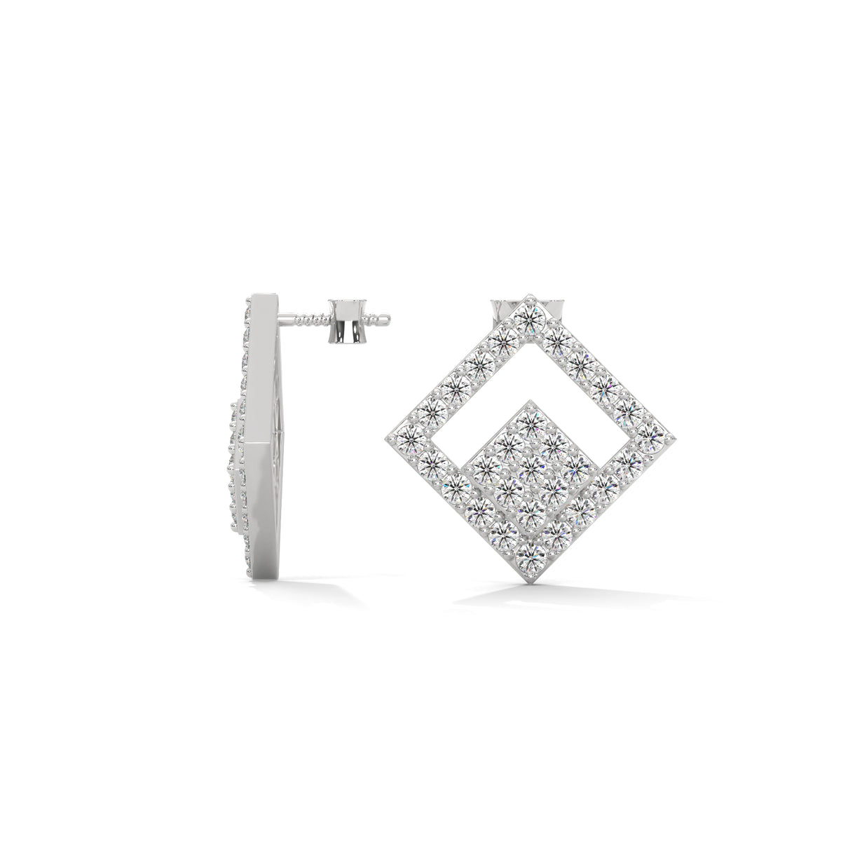 Geometric Maze Diamond Earrings