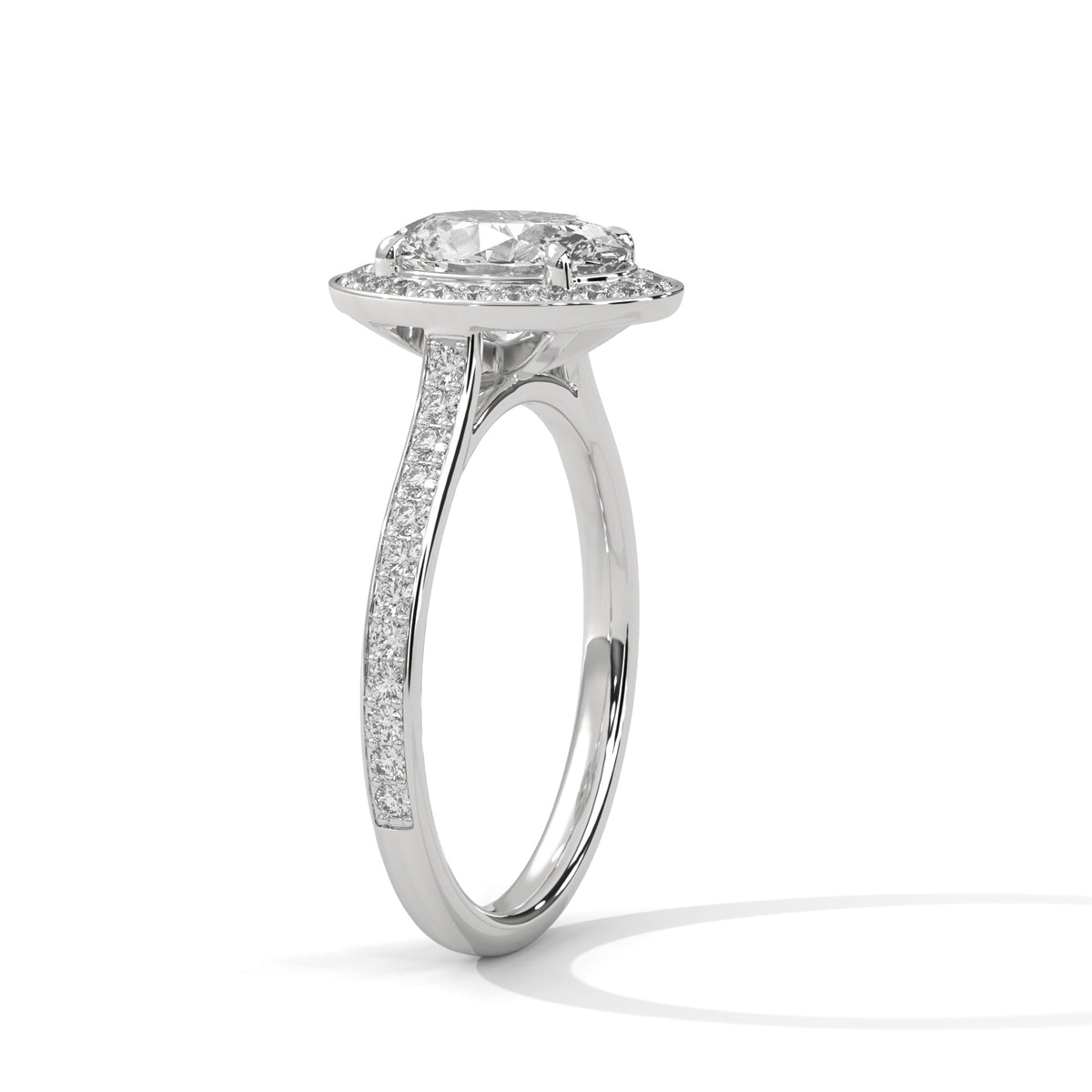 Oval Radiance Halo Ring