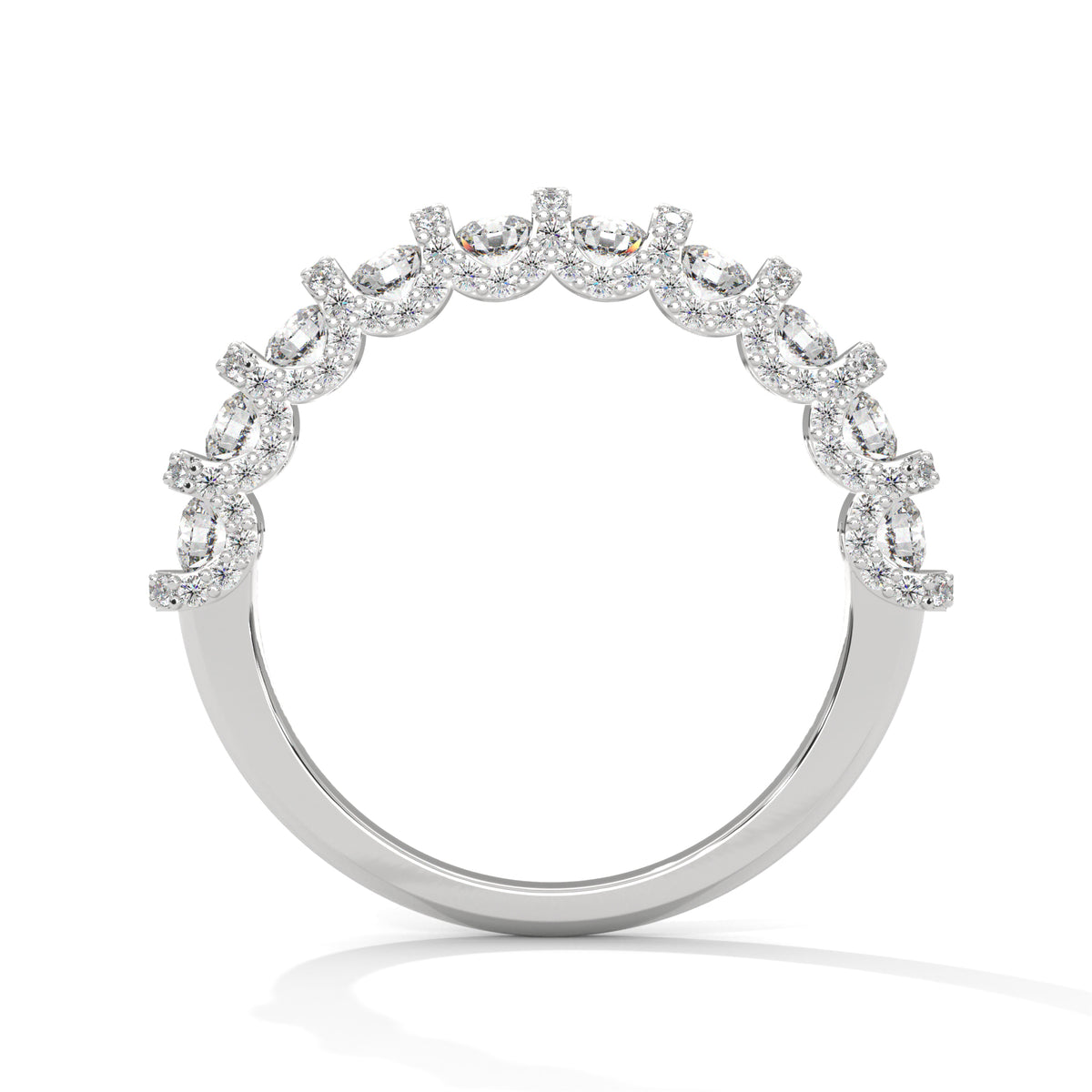 Floral Halo Half Eternity Ring
