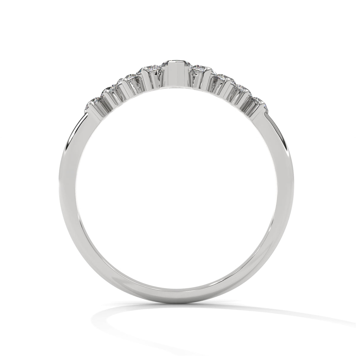 Crescent Crown Diamond Ring