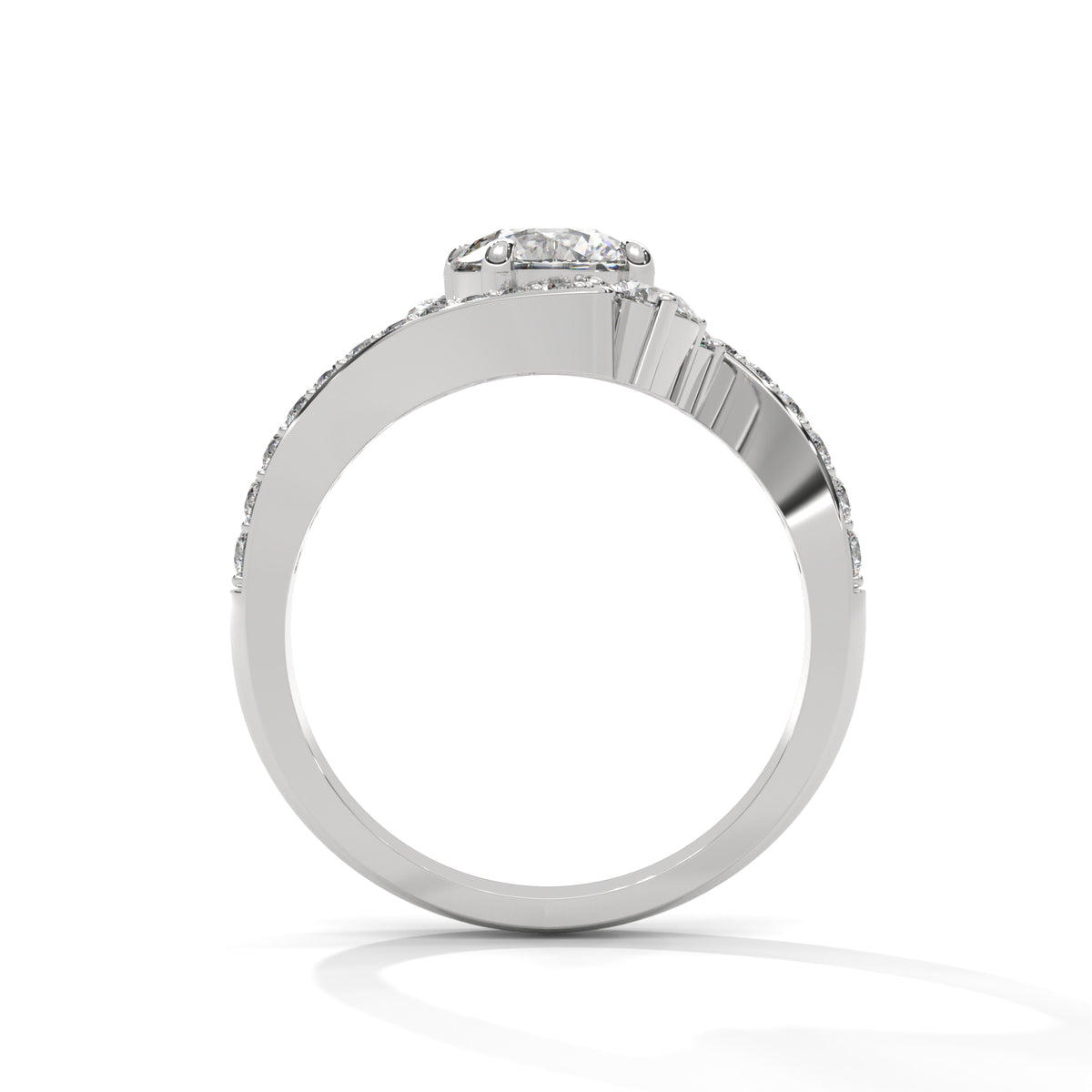 Crossover Trio Solitaire Ring