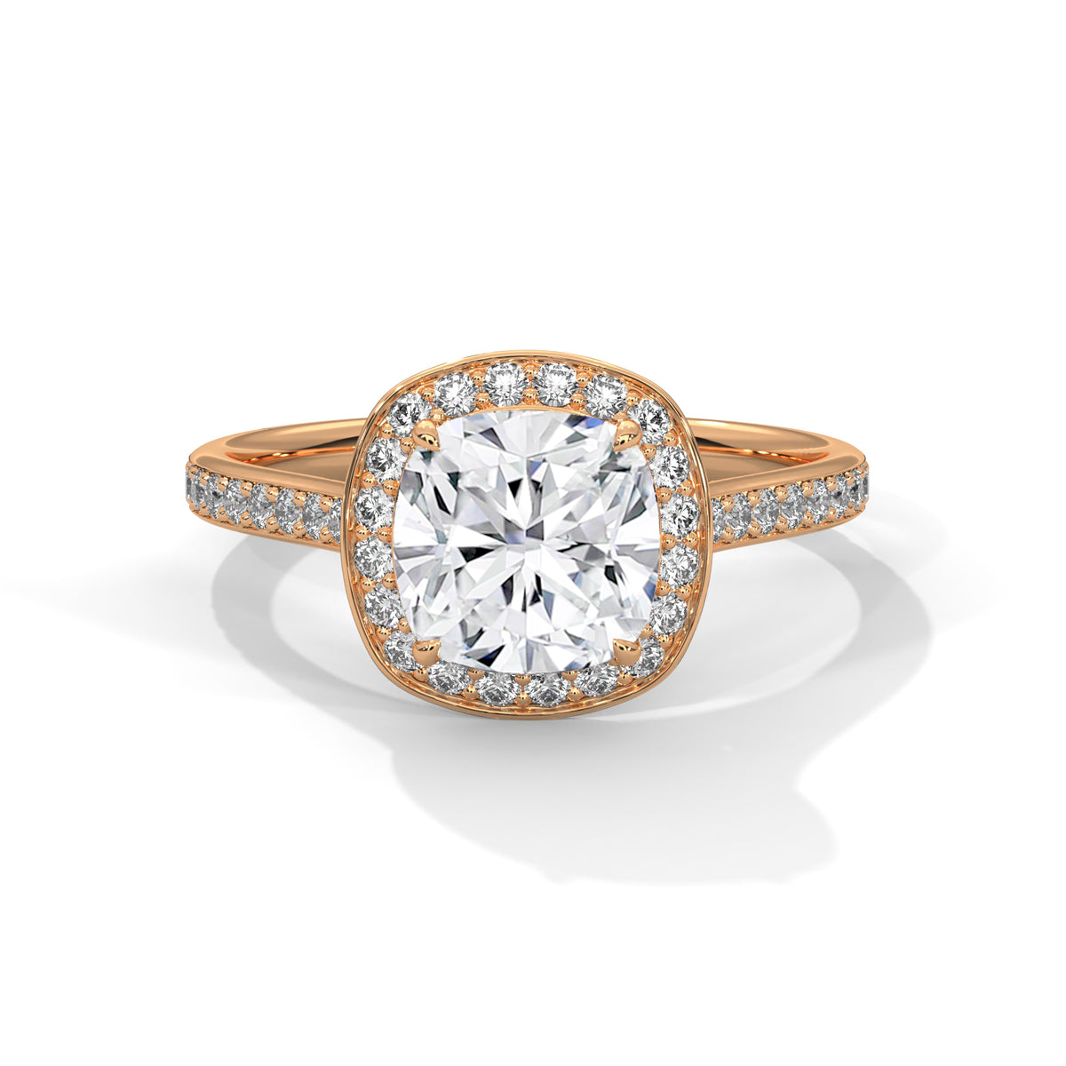 Cushion Halo Bloom Engagement Ring