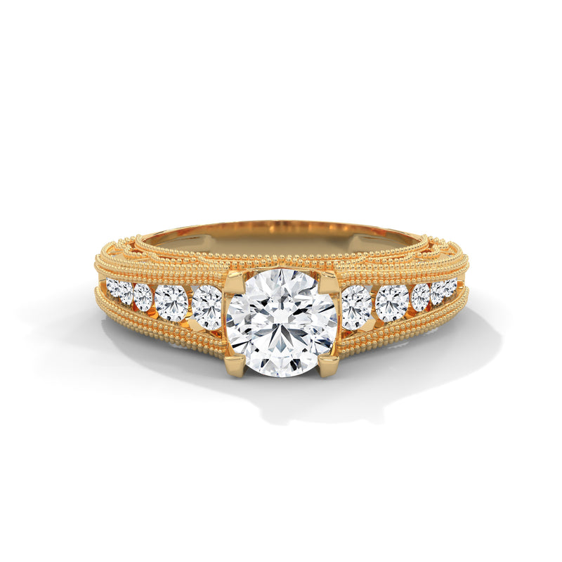 Milgrain Arch Solitaire Ring