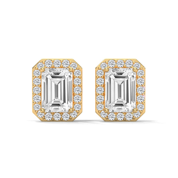 Radiant Halo Octagon Stud Earrings