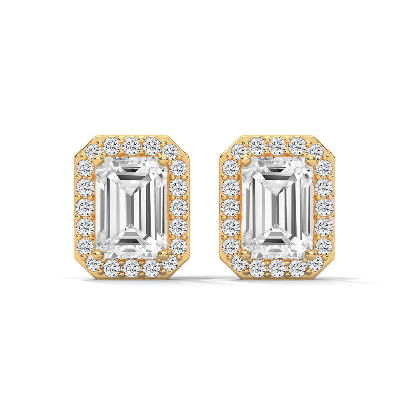 Radiant Halo Octagon Stud Earrings