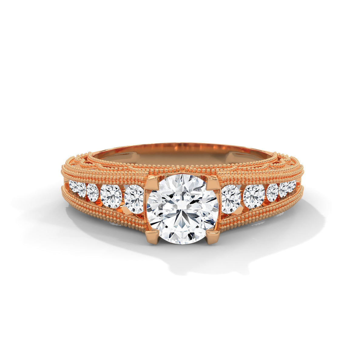 Milgrain Arch Solitaire Ring