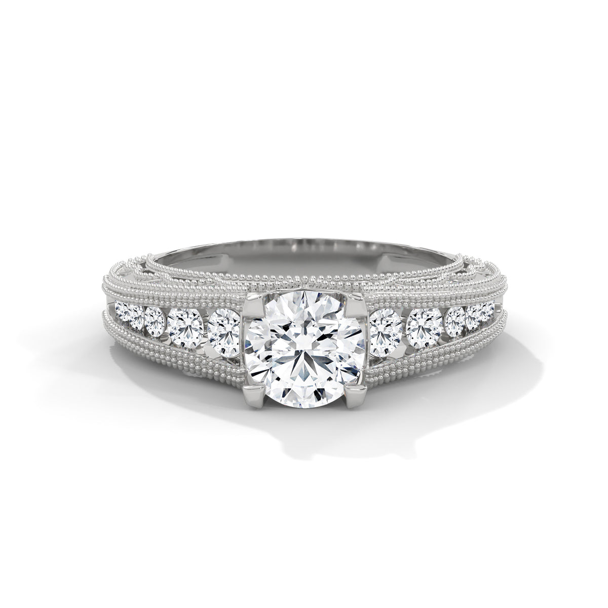 Milgrain Arch Solitaire Ring