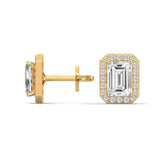 Radiant Halo Octagon Stud Earrings