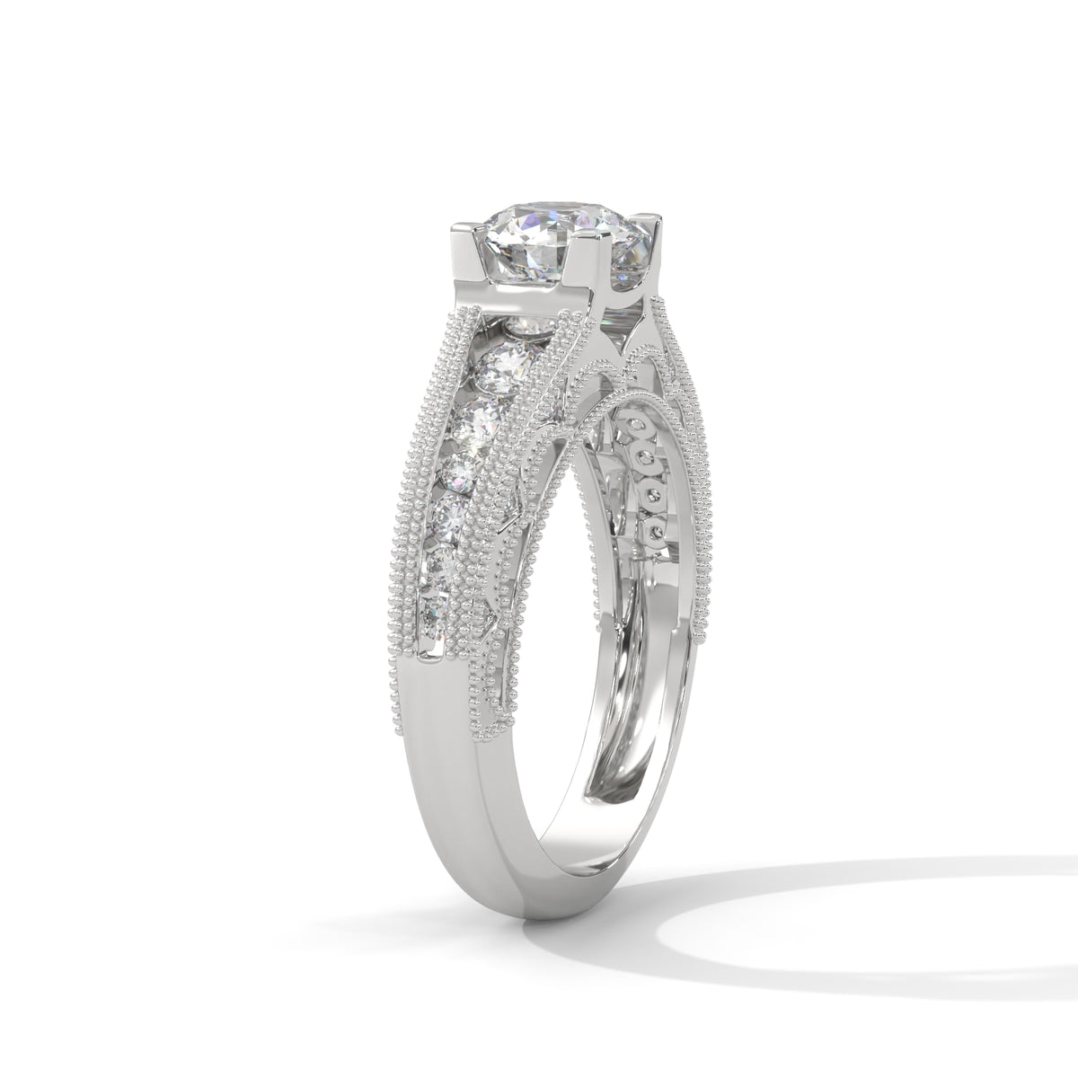 Milgrain Arch Solitaire Ring