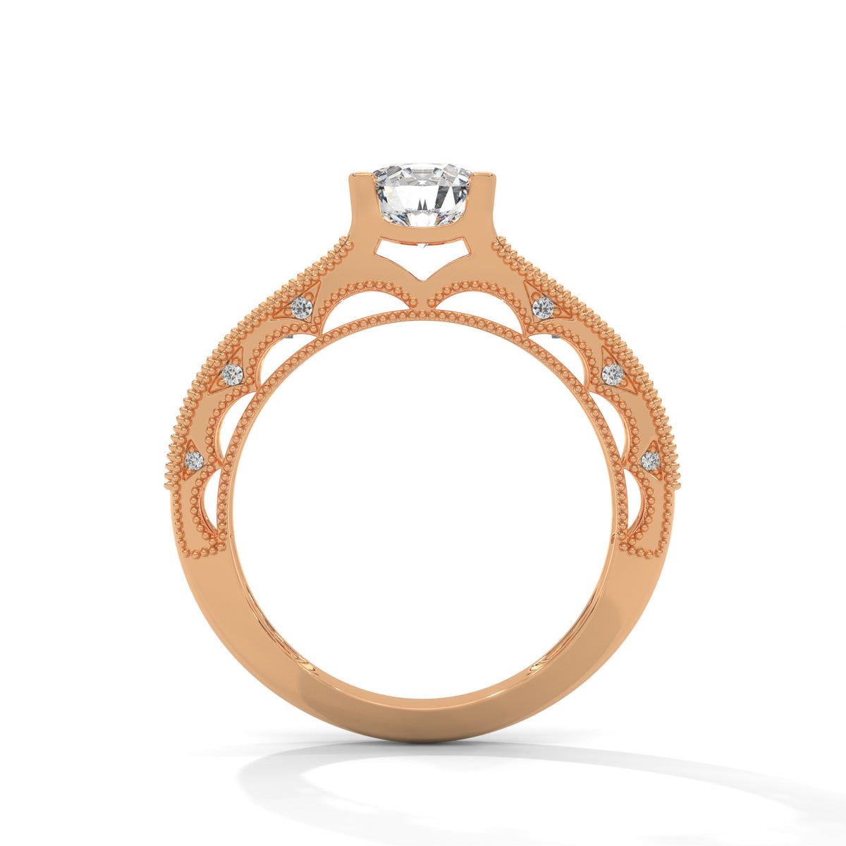 Milgrain Arch Solitaire Ring