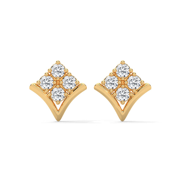 Crowned Chevron Cluster Earrings