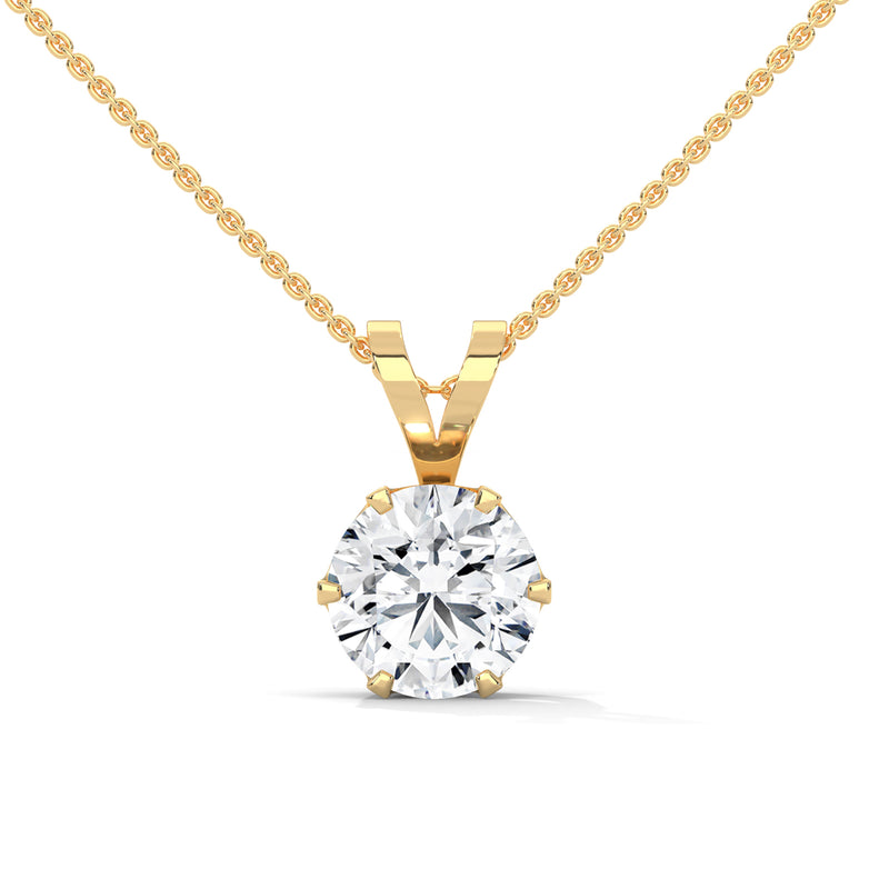 Luminary Crown Solitaire Pendant