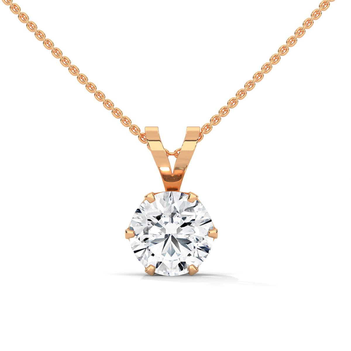 Luminary Crown Solitaire Pendant