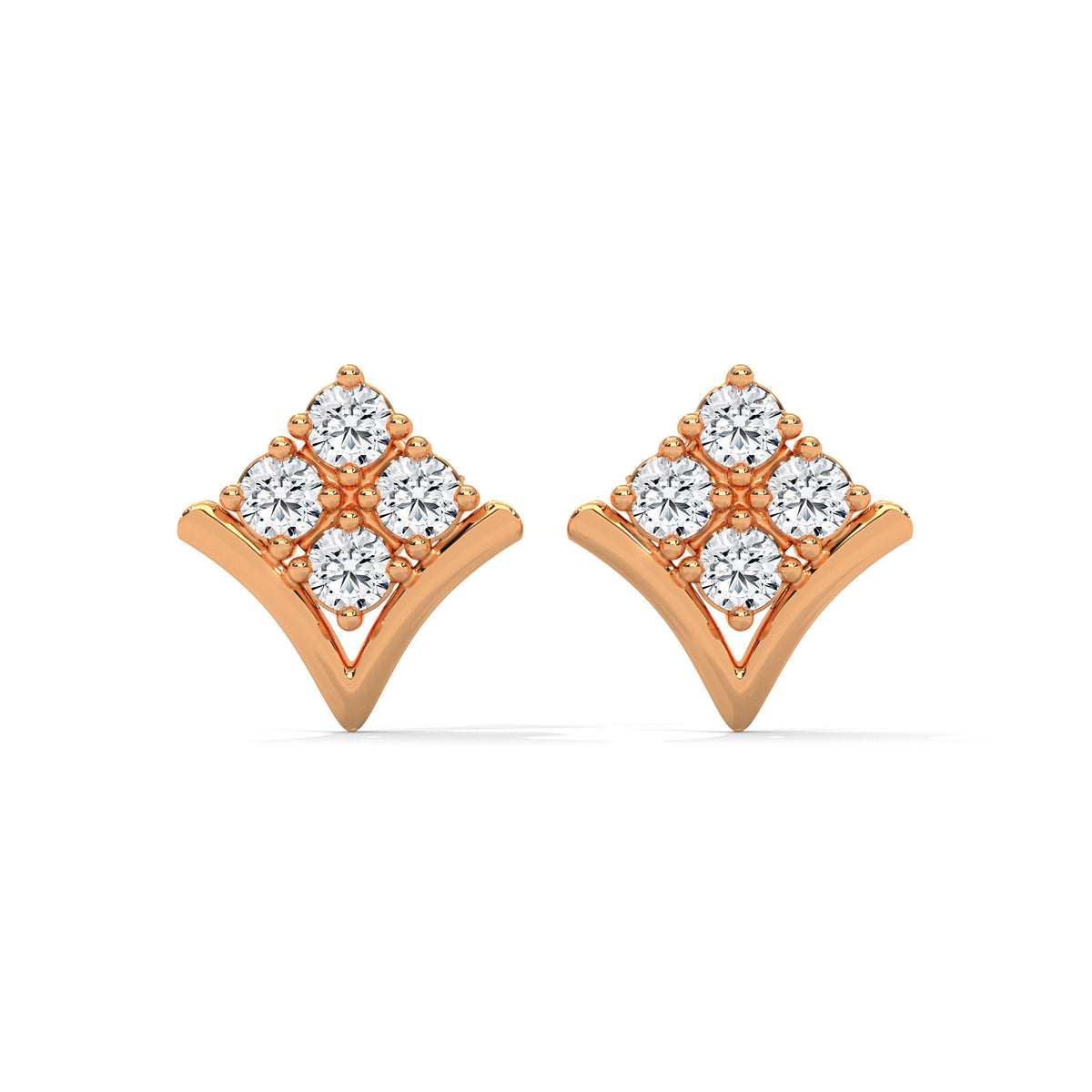 Crowned Chevron Cluster Earrings