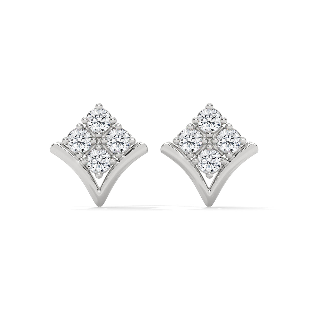 Crowned Chevron Cluster Earrings
