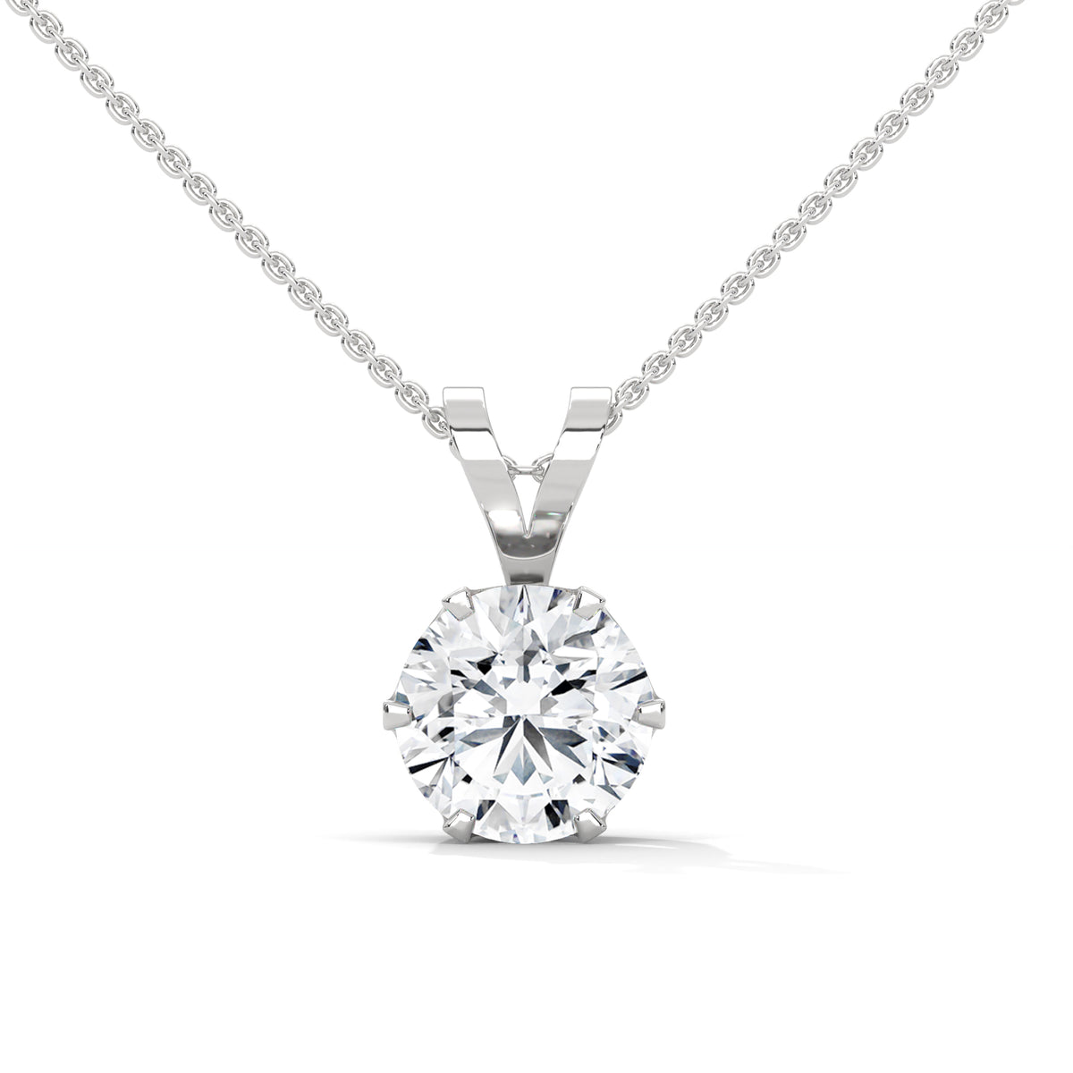 Luminary Crown Solitaire Pendant