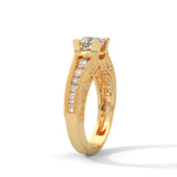 Vintage Milgrain Princess Solitaire Ring