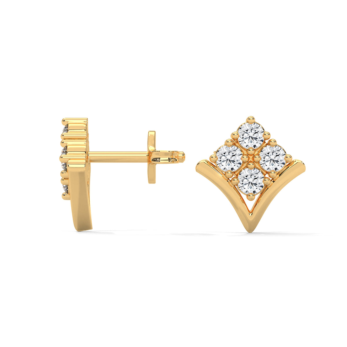 Crowned Chevron Cluster Earrings