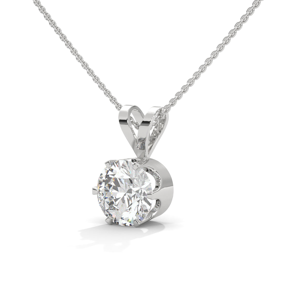 Luminary Crown Solitaire Pendant