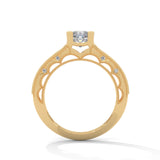 Vintage Milgrain Princess Solitaire Ring