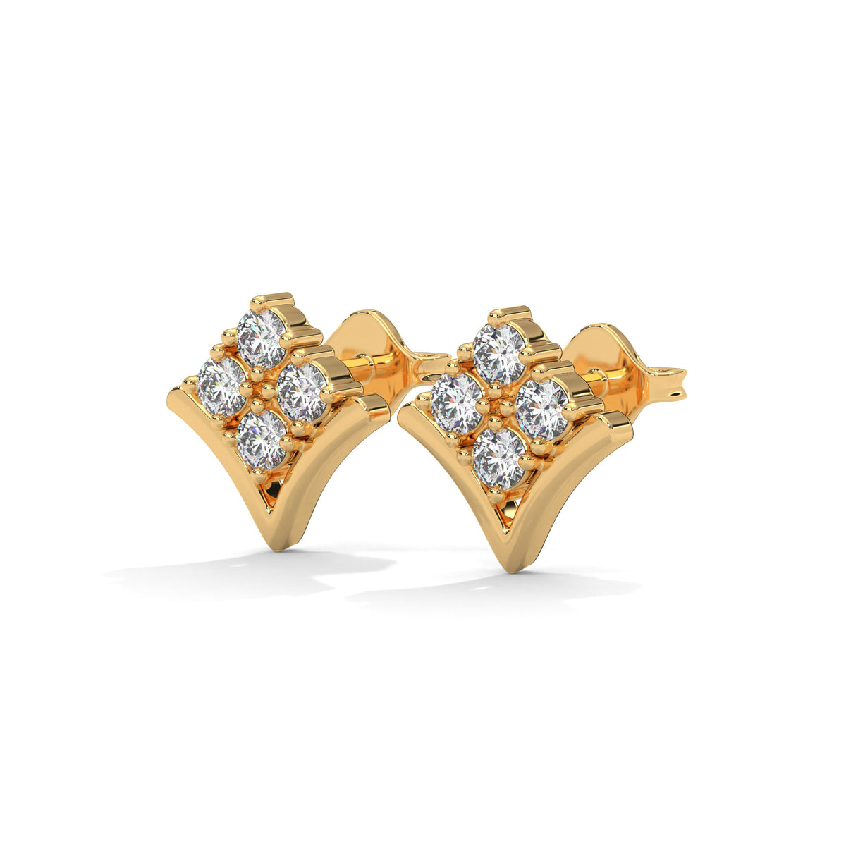 Crowned Chevron Cluster Earrings