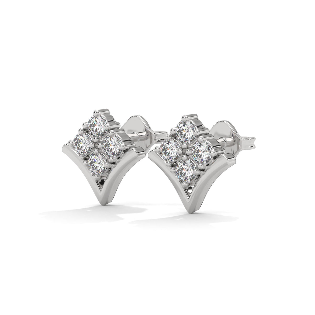 Crowned Chevron Cluster Earrings