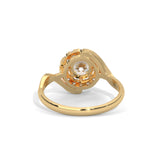 Celestial Swirl Halo Ring