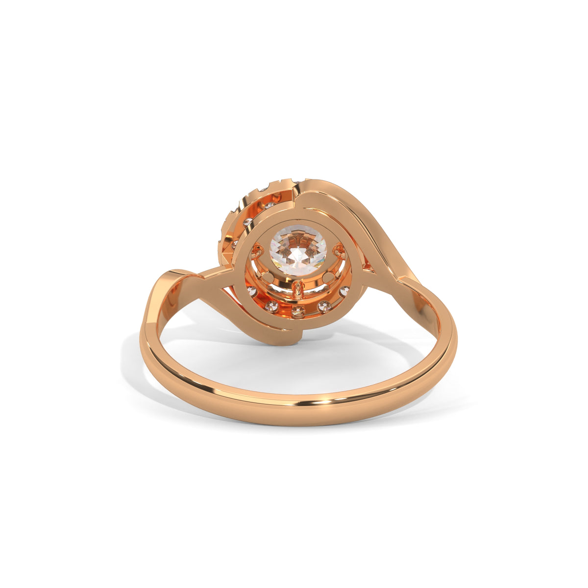 Celestial Swirl Halo Ring