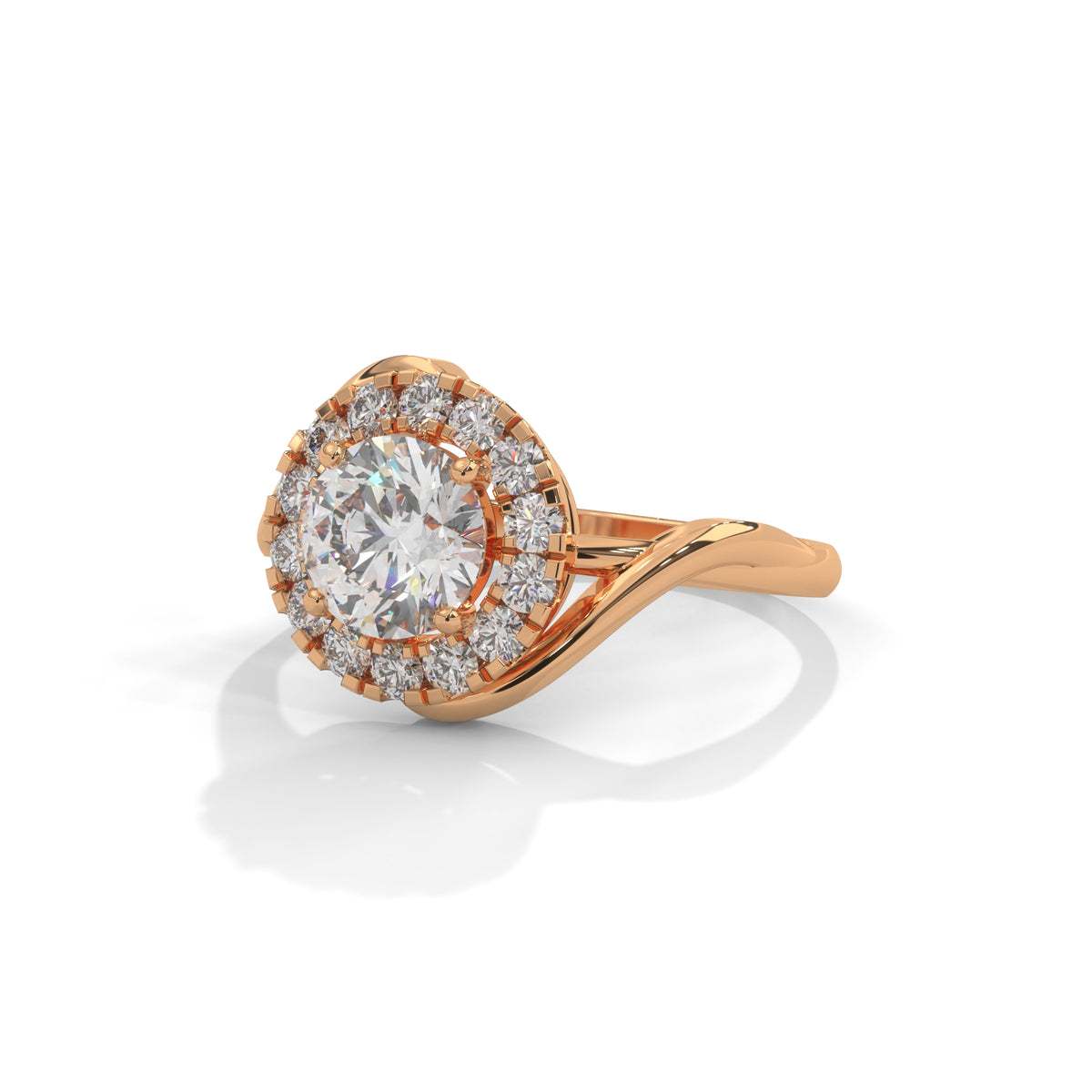 Celestial Swirl Halo Ring
