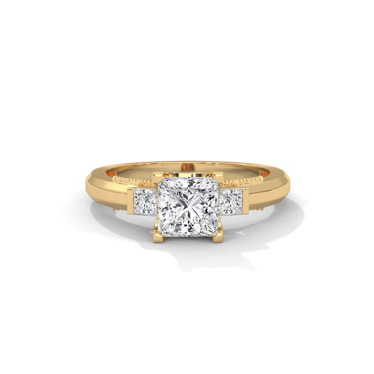 Regal Trio Princess Solitaire Ring