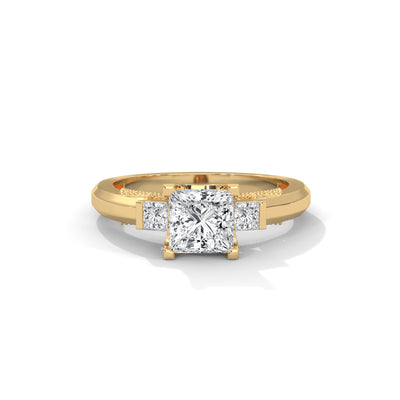 Regal Trio Princess Solitaire Ring — IGI Certified Diamond Jewellery | My Carat India