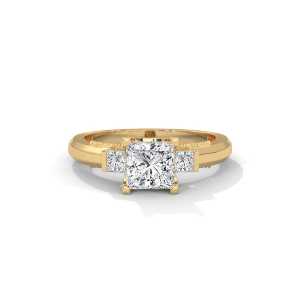 Regal Trio Princess Solitaire Ring