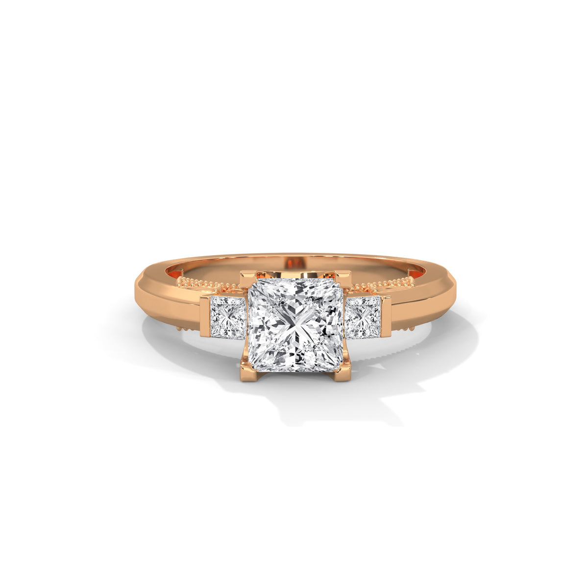 Regal Trio Princess Solitaire Ring
