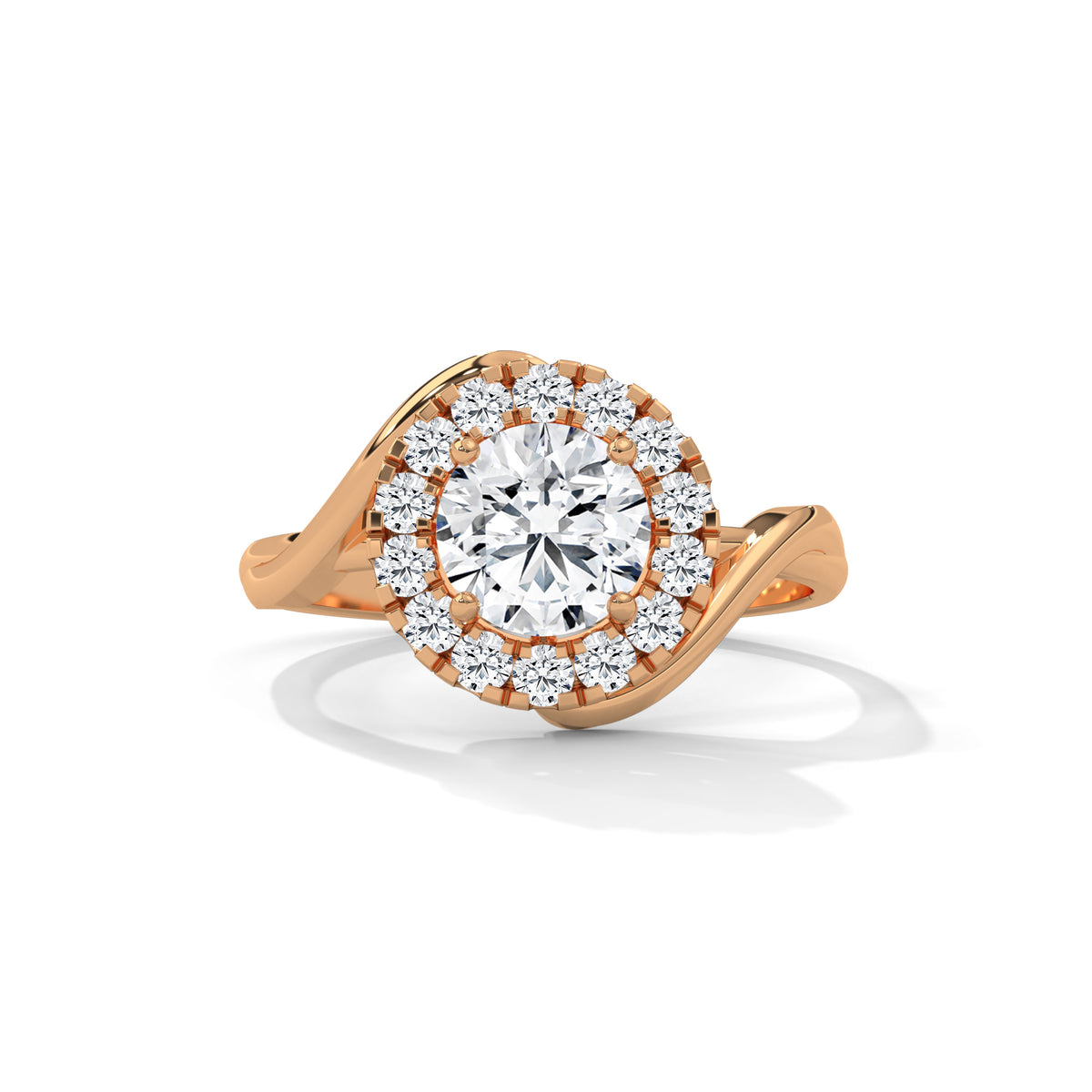 Celestial Swirl Halo Ring