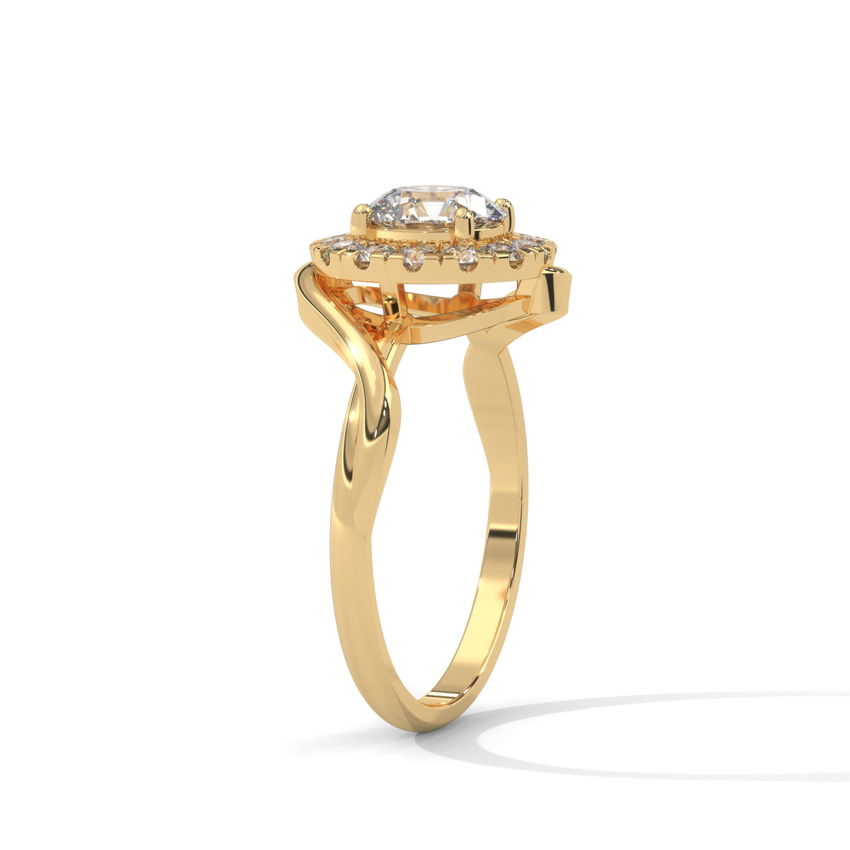 Celestial Swirl Halo Ring